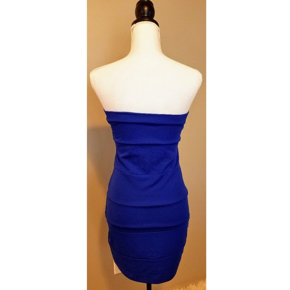 Cobalt Blue, Strapless Tube Dress - Picture 3 of 4
